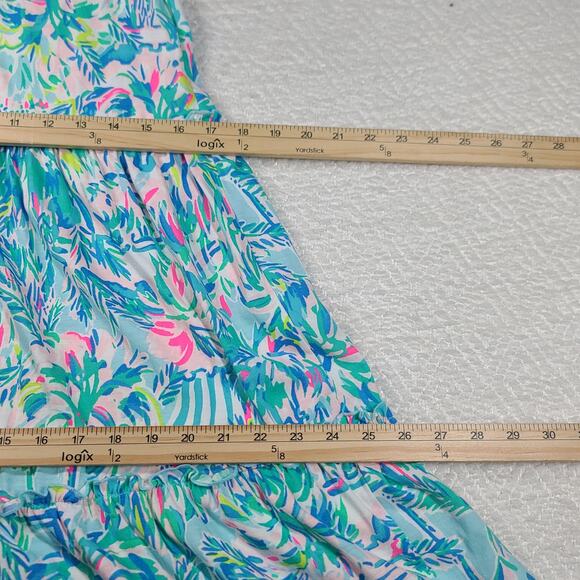 Lilly Pulitzer Lorina Swing Dress Cabana Cocktail Blue Ibiza SZ XS Resort Wear - Picture 7 of 9